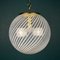 Large Vintage Swirl Murano Glass Pendant Lamp, Italy, 1970s 3