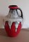 Vintage German Red Brown and White Ceramic Vase from Bay Keramik, 1970s, Image 2