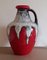 Jarrón alemán vintage de cerámica en rojo, marrón y blanco de Bay Keramik, años 70, Imagen 1