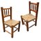 Antique Spanish Brutalist Wood Chairs, Set of 4 2