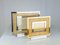 Chrome-Plated Picture Frames in Gilt Metal, Glass and Vienna Straw, 1970s, Set of 2, Image 7