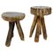 Brutalist French Stools, 1960s, Set of 2 1