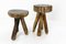 Brutalist French Stools, 1960s, Set of 2 2