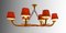 French Rattan Chandelier, 1960s, Image 7