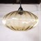 Vintage Yellow Tinted Onion Shaped Glass Pendant Lamp, 1970s 2