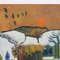 Raymond Debiève, Tramonto invernale in Provenza, anni '70, olio su carta, con cornice, Immagine 11