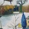 Raymond Debiève, Tramonto invernale in Provenza, anni '70, olio su carta, con cornice, Immagine 18