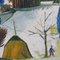 Raymond Debiève, Winter Sunset in Provence, 1970s, Oil on Paper, Framed 20