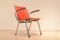 Dutch Red Skai & Chrome Easy Chairs from Gispen, 1960s, Set of 2 2