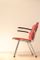 Dutch Red Skai & Chrome Easy Chairs from Gispen, 1960s, Set of 2 3