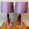 Purple & Clear Crystal Glass Table Lamps from Val Saint Lambert, Set of 2 10