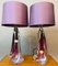 Purple & Clear Crystal Glass Table Lamps from Val Saint Lambert, Set of 2 4