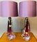 Purple & Clear Crystal Glass Table Lamps from Val Saint Lambert, Set of 2 3