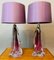 Purple & Clear Crystal Glass Table Lamps from Val Saint Lambert, Set of 2 5