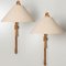 Wooden Wall Lights with Natural Shade by Domus Germany, 1970s 2