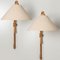 Wooden Wall Lights with Natural Shade by Domus Germany, 1970s, Image 2