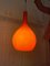 Lámpara colgante de vidrio opalino naranja, años 70, Imagen 3