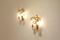 Vergoldete Palmen Wandlampen aus Metall, 1950er, 2er Set 3