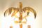 Vergoldete Palmen Wandlampen aus Metall, 1950er, 2er Set 5