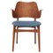 Gesture Chair in Vidar & Teak Oiled Oak, Denim Blue by Hans Olsen for Warm Nordic 1