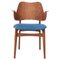 Gesture Chair in Vidar & Teak Oiled Oak, Sea Blue by Hans Olsen for Warm Nordic, Image 1