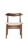 Cow Horn Chair aus Nussholz & Elfenbeinfarbenem Leder von Warm Nordic 2