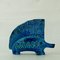 Porcospino Rimini Mid-Century in ceramica blu di Aldo Londi per Bitossi, Immagine 5