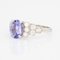 French Modern Platinum Ring with Tanzanite and Diamonds, Image 7