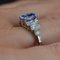 French Modern Platinum Ring with Tanzanite and Diamonds, Image 14