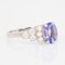 French Modern Platinum Ring with Tanzanite and Diamonds 9