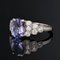 French Modern Platinum Ring with Tanzanite and Diamonds 5