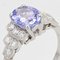 French Modern Platinum Ring with Tanzanite and Diamonds 8