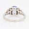 French Modern Platinum Ring with Tanzanite and Diamonds 13