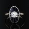 French Art Deco 18 Karat Yellow Gold Ring with Sapphire and Diamond, 1925s, Image 3