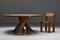 Solid Elm T21 Round Dining Table Pierre Chapo, France, 1973 5