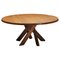 Solid Elm T21 Round Dining Table Pierre Chapo, France, 1973 1