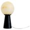 Lampe Conique Artisanale avec Sphère en Marbre Marquina Noir de Fiam 1