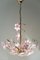 Lámpara de araña Fiori vintage en rosa de Murano, Imagen 1