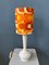 Mid-Century Space Age Desk Lamp with Textile Shade and Porcelain Base 2