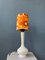 Mid-Century Space Age Desk Lamp with Textile Shade and Porcelain Base 8