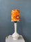 Mid-Century Space Age Desk Lamp with Textile Shade and Porcelain Base 1