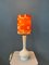 Mid-Century Space Age Desk Lamp with Textile Shade and Porcelain Base 5