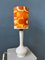 Mid-Century Space Age Desk Lamp with Textile Shade and Porcelain Base 9