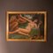 Italian Modernist Painting, Satyr with Nymph, 1950s, Oil on Canvas, Framed 3