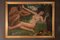 Italian Modernist Painting, Satyr with Nymph, 1950s, Oil on Canvas, Framed 11