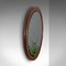 Antiker ovaler Spiegel aus englischem Nussholz & abgeschrägtem Glas 3