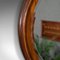 Antiker ovaler Spiegel aus englischem Nussholz & abgeschrägtem Glas 5