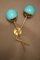Italian Sconces in Turquoise Blue Murano Glass & Brass, Set of 2 14