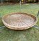 Round Glass Coffee Table with Wicker Magzine Rack, 1960s 8