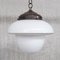 Mid-Century French Glass Two Tone Opaline Pendant Light 4